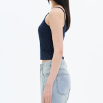 8 seconds Layered Dot Sleeveless Top – Navy