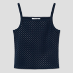 8 seconds Layered Dot Sleeveless Top – Navy