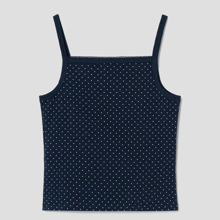 8 seconds Layered Dot Sleeveless Top – Navy