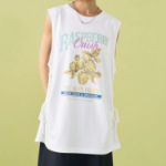 8 seconds Oversized Graphic Sleeveless T-shirt – White