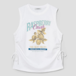 8 seconds Oversized Graphic Sleeveless T-shirt – White