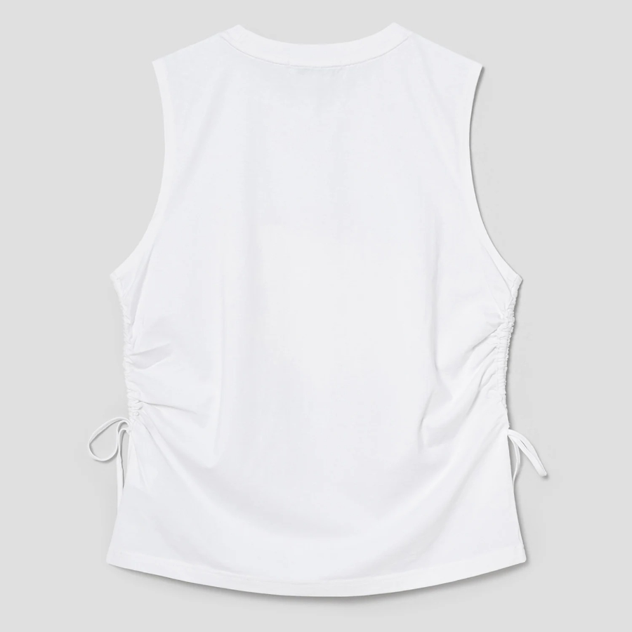 8 seconds Oversized Graphic Sleeveless T-shirt – White