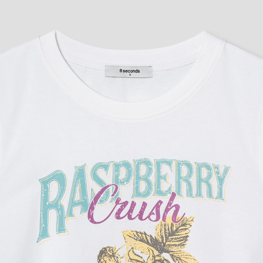 8 seconds Oversized Graphic Sleeveless T-shirt – White