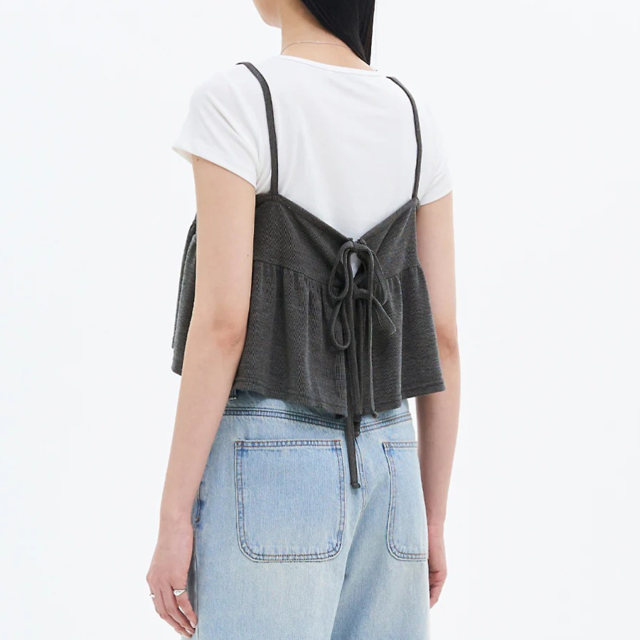 8 seconds Jersey Sleeveless Top – Ash