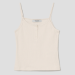 8 seconds Ribbed Button-Up Cardi Top – Beige