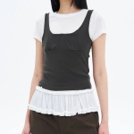 8 seconds Jersey Bustier Top – Dark Grey