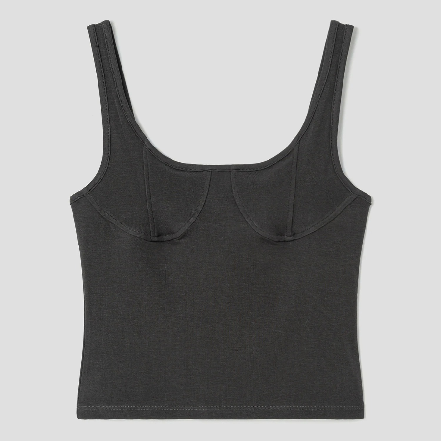 8 seconds Jersey Bustier Top – Dark Grey