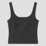 8 seconds Jersey Bustier Top – Dark Grey