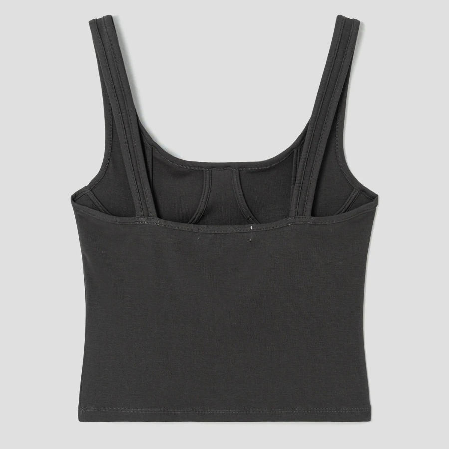 8 seconds Jersey Bustier Top – Dark Grey