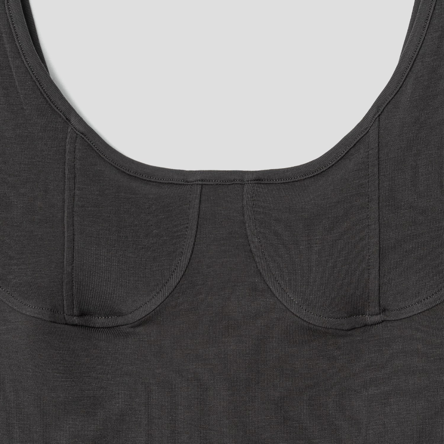 8 seconds Jersey Bustier Top – Dark Grey