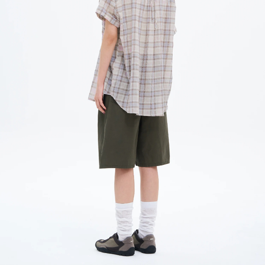 8 seconds Cotton-Washed Bermuda Shorts – Khaki