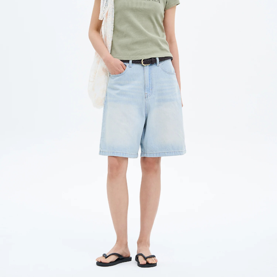 8 seconds Lightweight Denim Shorts – Sky Blue