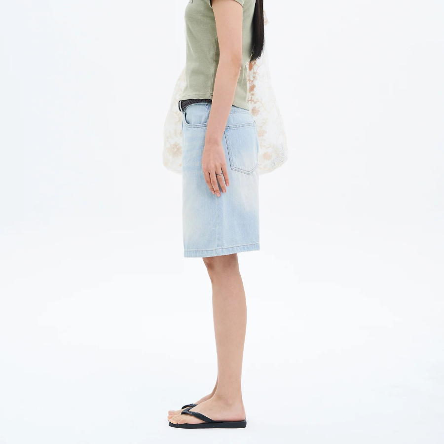 8 seconds Lightweight Denim Shorts – Sky Blue