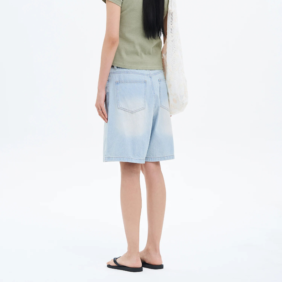 8 seconds Lightweight Denim Shorts – Sky Blue