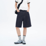 8 seconds Lightweight Linen Denim Shorts – Navy