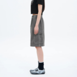 8 seconds Cotton Dyeing Bermuda Pants — Ash