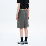 8 seconds Cotton Dyeing Bermuda Pants — Ash