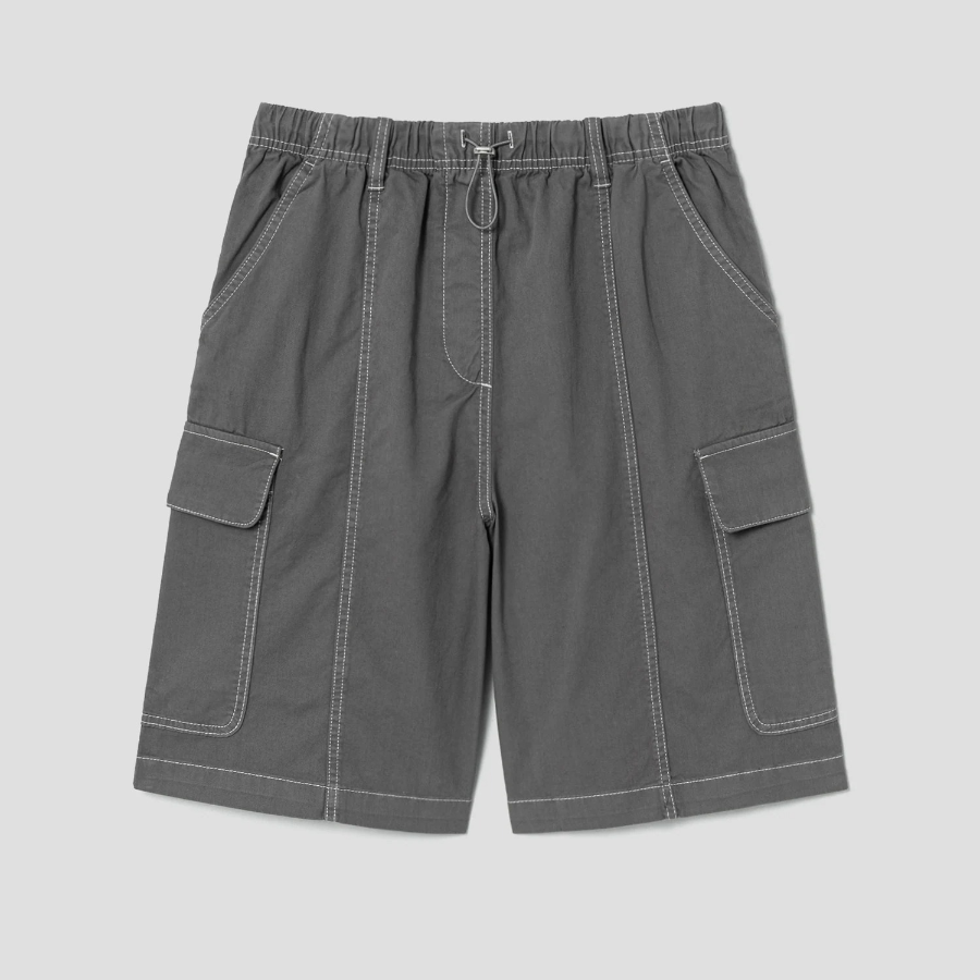 8 seconds Cotton Dyeing Bermuda Pants — Ash