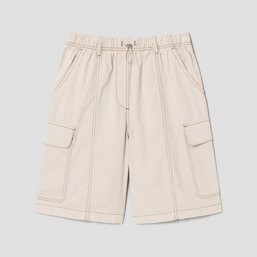 8 seconds Cotton Dyeing Bermuda Pants — Beige