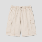 8 seconds Cotton Dyeing Bermuda Pants — Beige