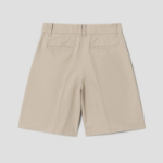 8 seconds Cotton Tuck Bermuda Pants — Beige