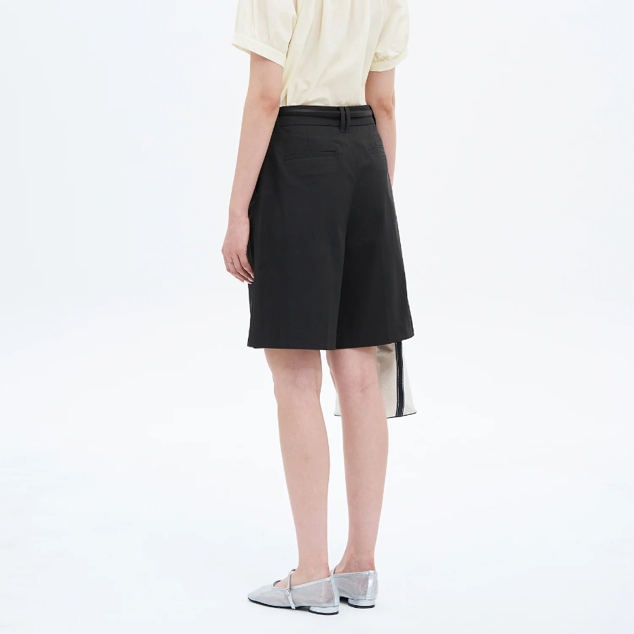 8 seconds Cotton Tuck Bermuda Pants — Ash