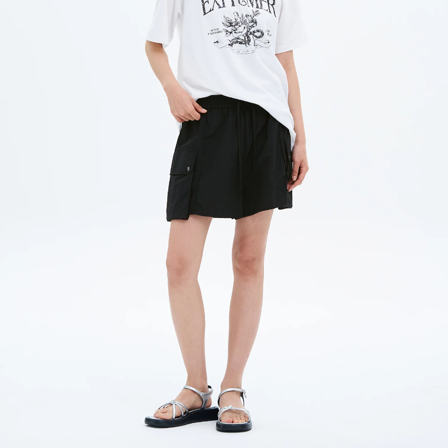 8 seconds Nylon Cargo Shorts — Black