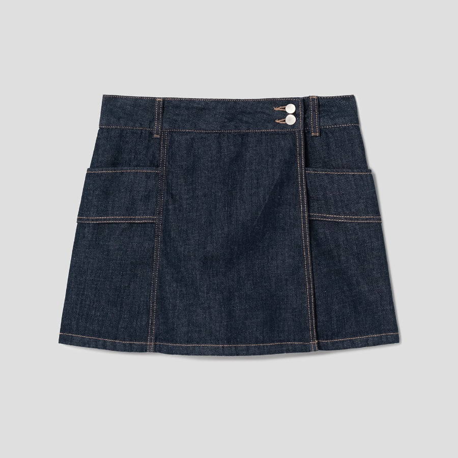 8 seconds Denim Wrap Skort — Navy