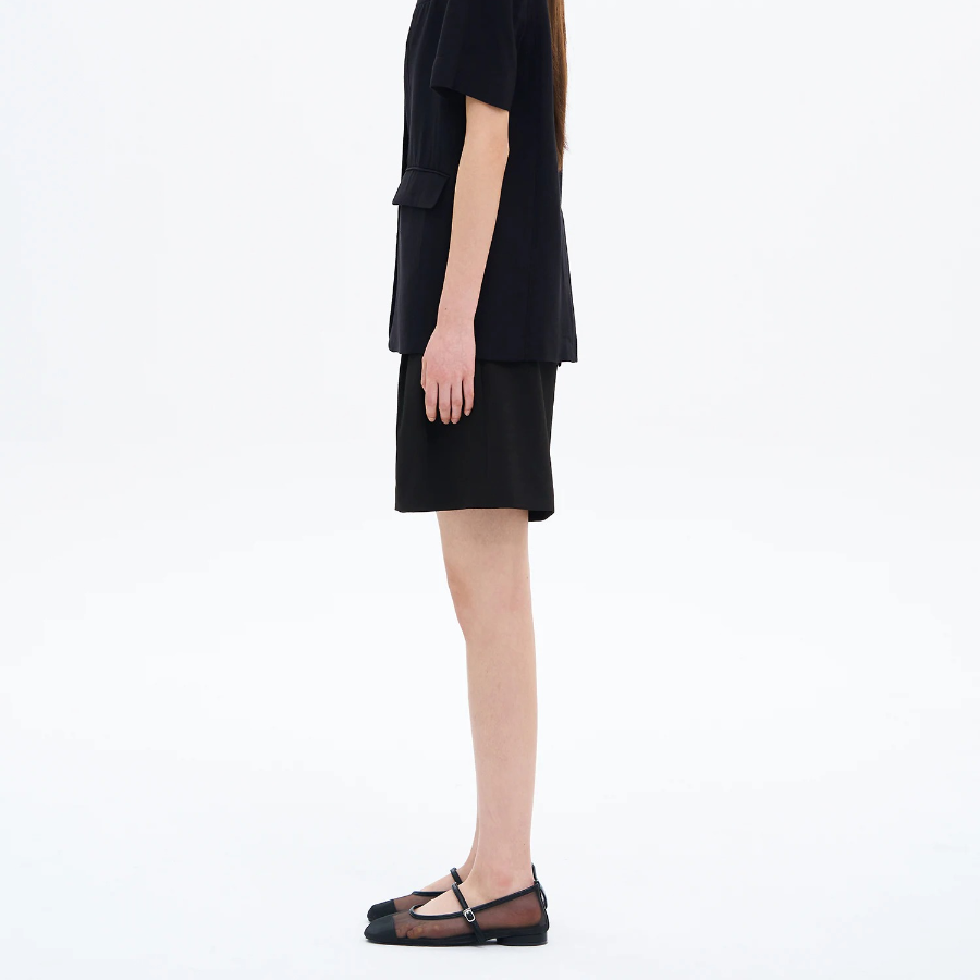 8 seconds Poly Two‑Tuck Short Pants — Black