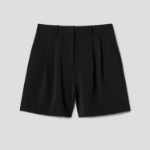8 seconds Poly Two‑Tuck Short Pants — Black