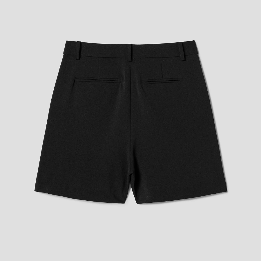 8 seconds Poly Two‑Tuck Short Pants — Black