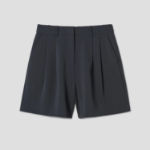 8 seconds Poly Two‑Tuck Short Pants — Ash