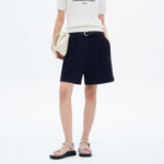 8 seconds Linen‑Like Shorts — Navy