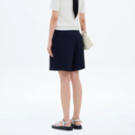 8 seconds Linen‑Like Shorts — Navy