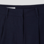 8 seconds Linen‑Like Shorts — Navy