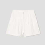 8 seconds Linen‑Like Shorts — Ivory