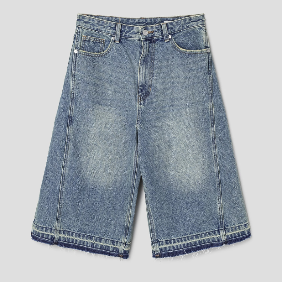 8 seconds [UNI8] Washed Denim Bermuda — Blue