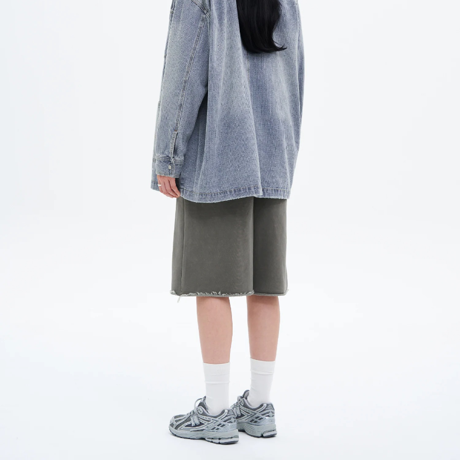 8 seconds [UNI8] Garment Dyed Bermuda Pants — Khaki