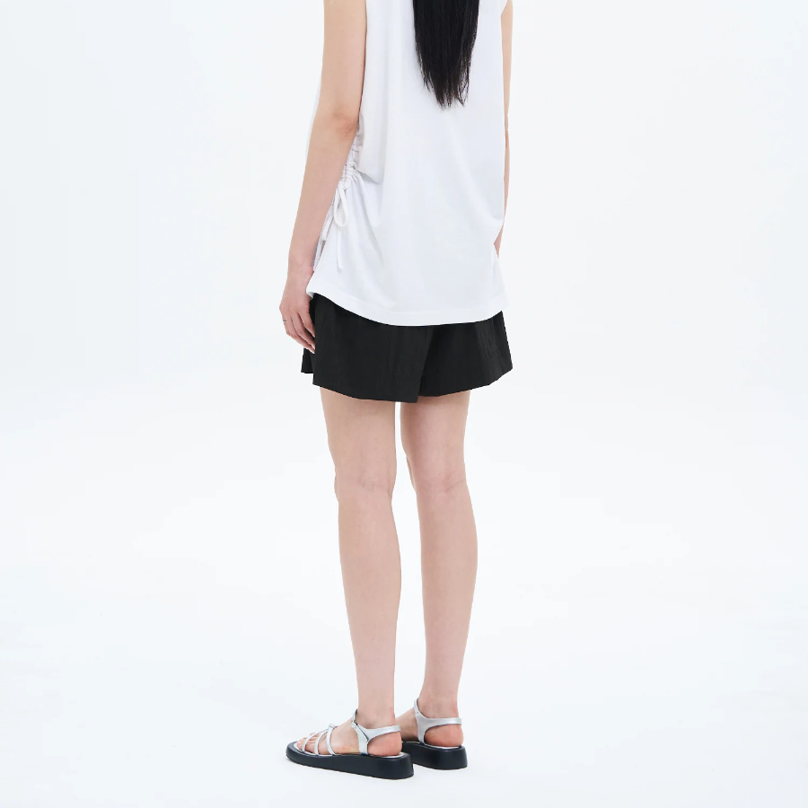 8 seconds Ribbon Detail Fluid Shorts — Black