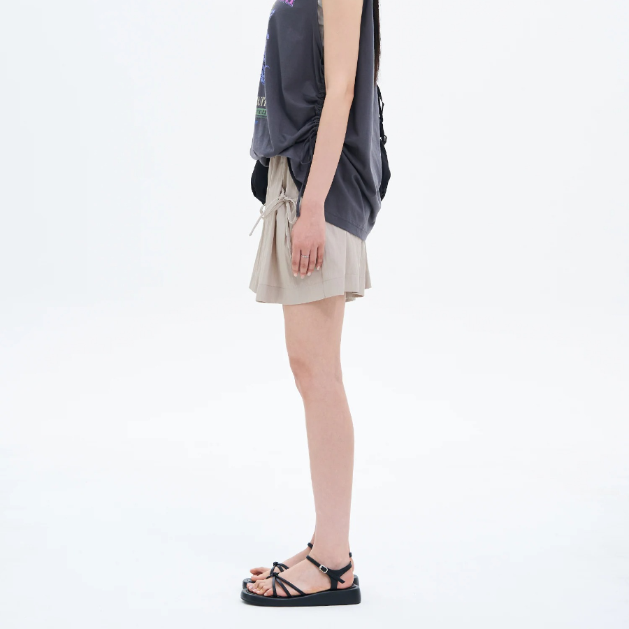 8 seconds Ribbon Detail Fluid Shorts — Beigе