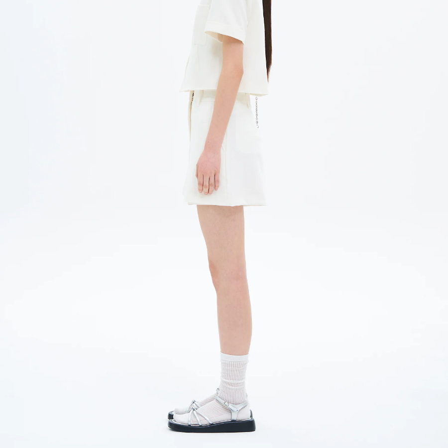 8 seconds Textured Skirt Pants — Ivory