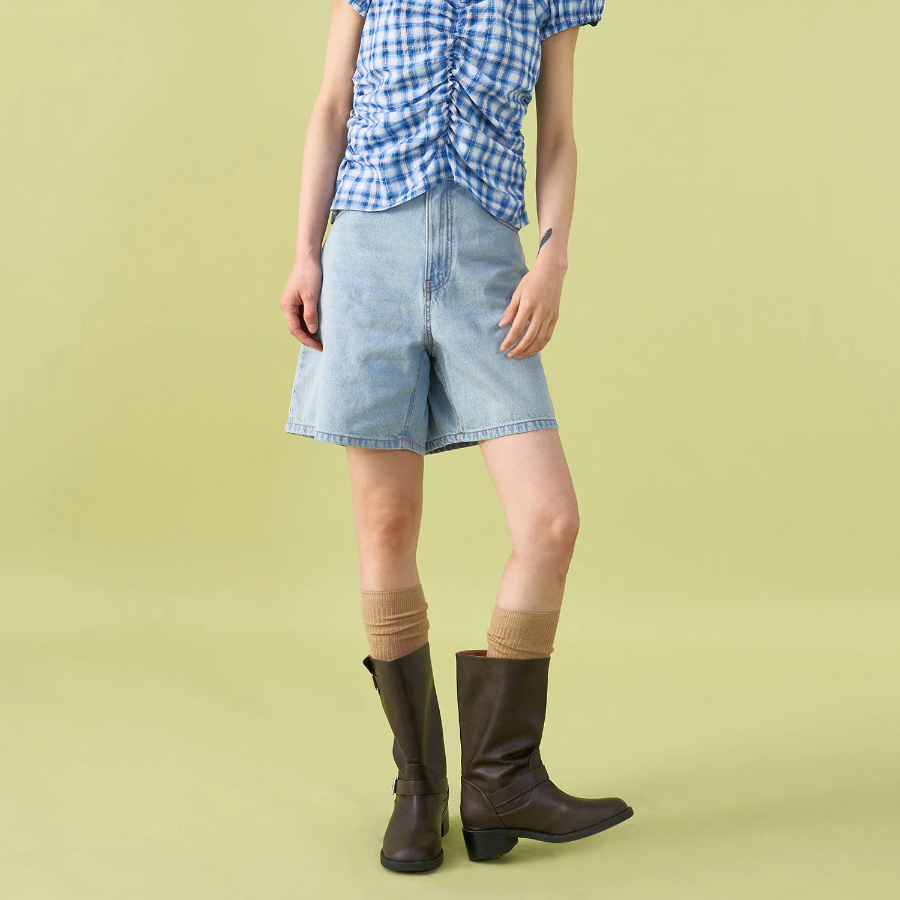 8 seconds Boyfit Denim Shorts — Sky Blue