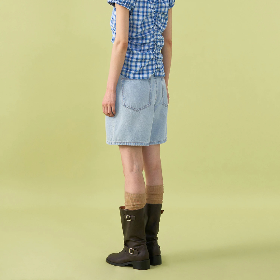 8 seconds Boyfit Denim Shorts — Sky Blue