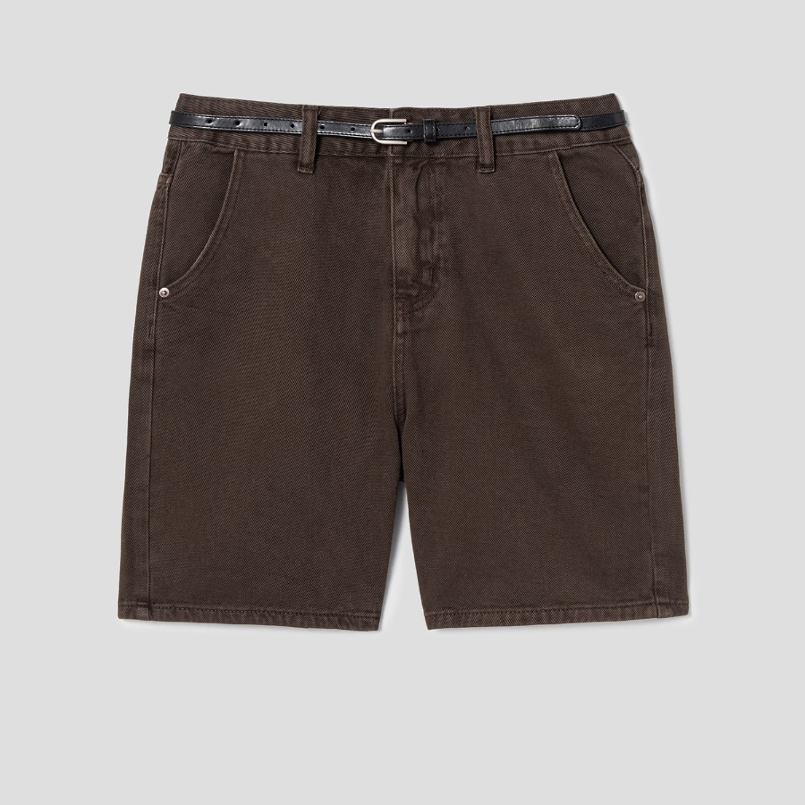8 seconds Belted Bermuda Pants — Brown