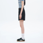 8 seconds Belted Cotton Bermuda Shorts — Navy