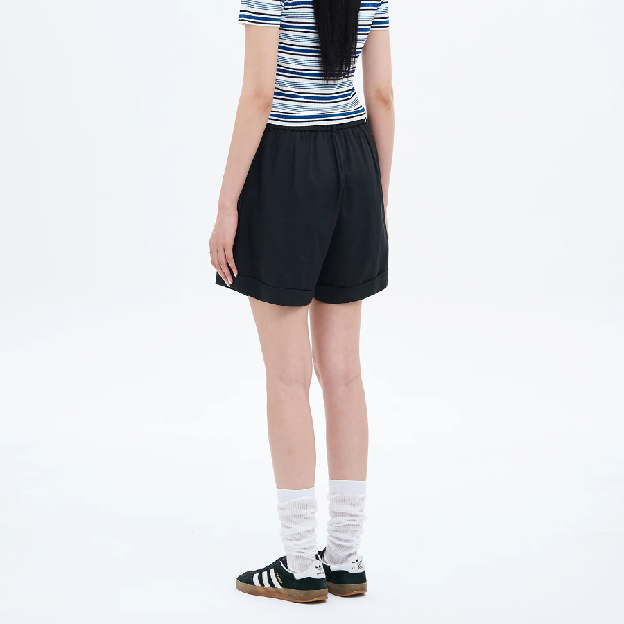 8 seconds Belted Cotton Bermuda Shorts — Navy