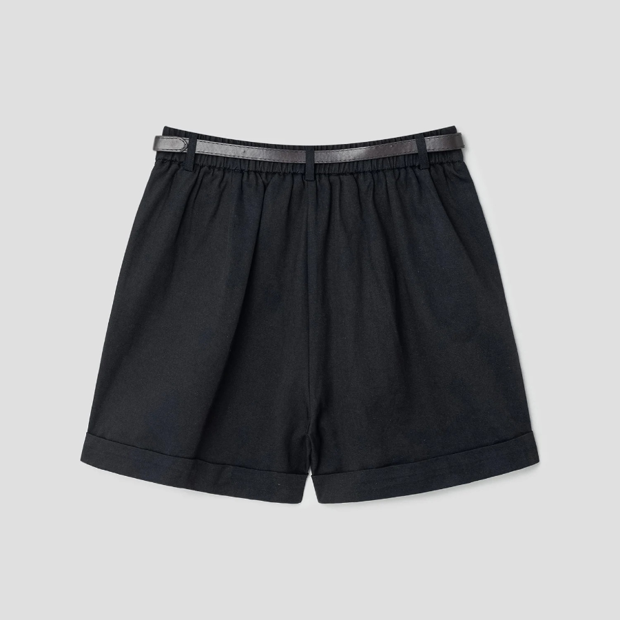 8 seconds Belted Cotton Bermuda Shorts — Navy