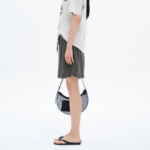 8 seconds Linen Blend Banding Shorts — Khaki