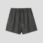8 seconds Linen Blend Banding Shorts — Khaki