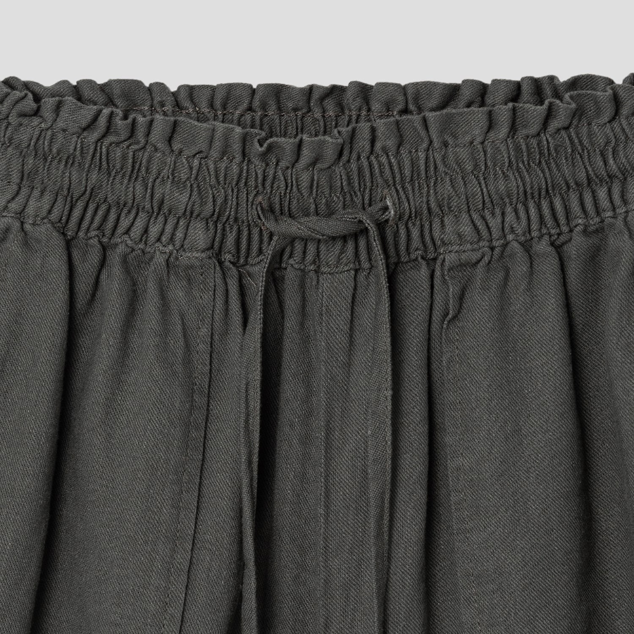 8 seconds Linen Blend Banding Shorts — Khaki